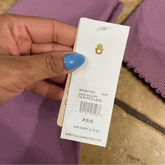 Spiritual Gangster | NWT! Love Sculpt 7/8 Ruffle Legging + One Shoulder Top XS - Picture 3 of 4